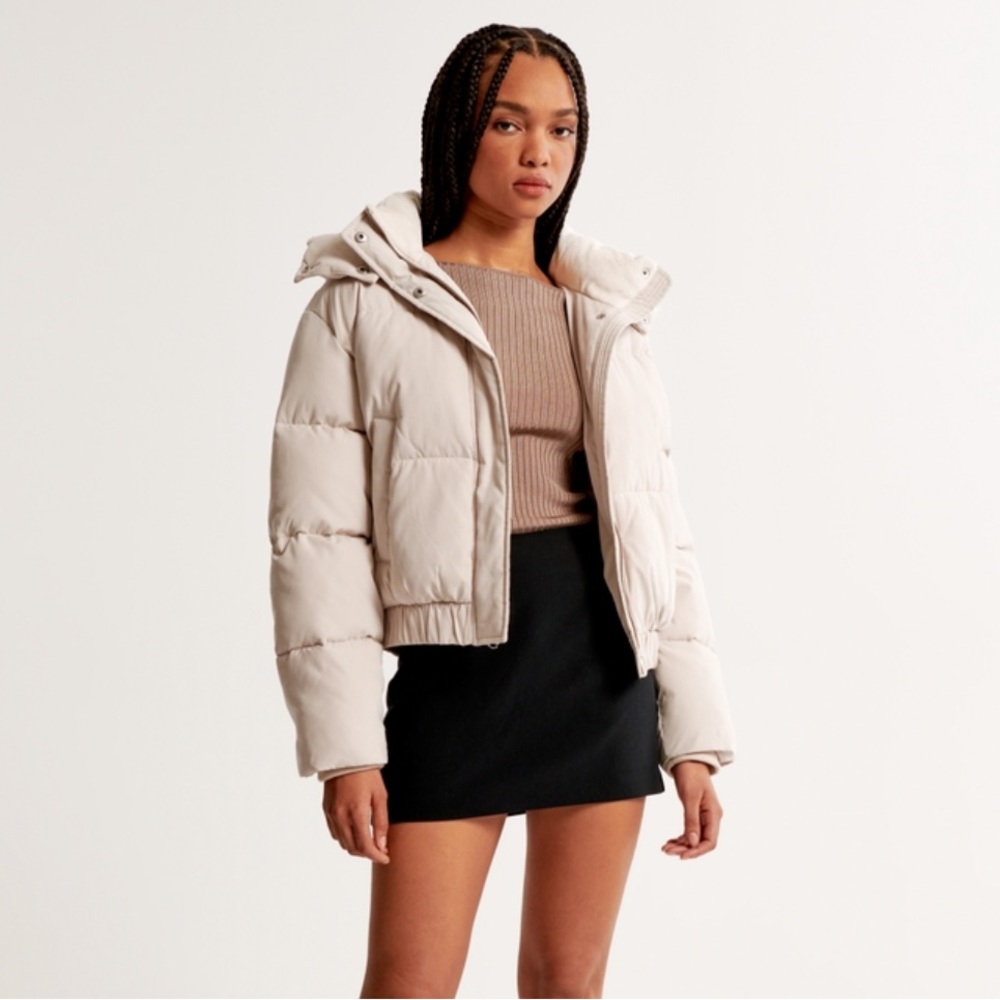 NWT Abercrombie & Fitch Taupe Mini Ultra Puffer Jacket Water Resistant size XXL